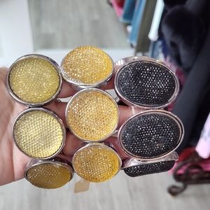 Set of Sparkling Yellow, Green, Black Bracelets